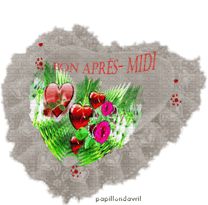Gif animé bon après-midi coeurs